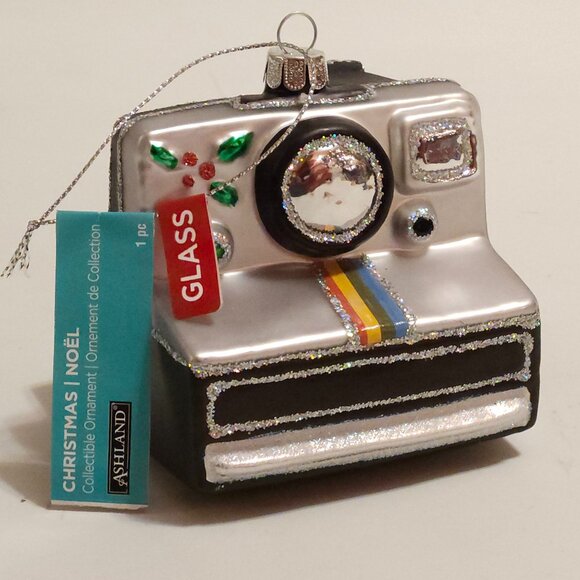 ASHLAND Glass Polaroid Camera Ornament BNWT - Picture 2 of 6